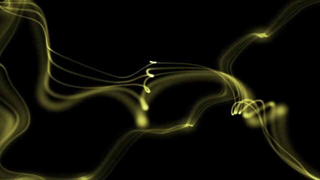 Yellow waving string lines abstract animation