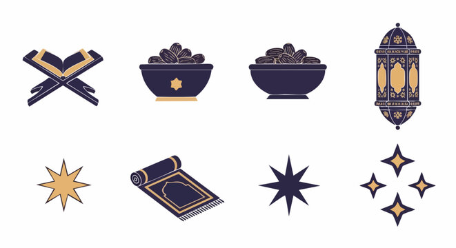 Collection Dic&ocirc;nes Sacr&eacute;es Minimalistes Bicolores pour le Ramadan