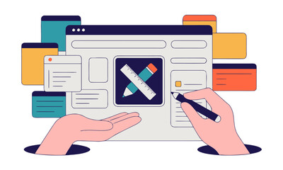 Abstract web design and content editing vector illustration, easily editable.