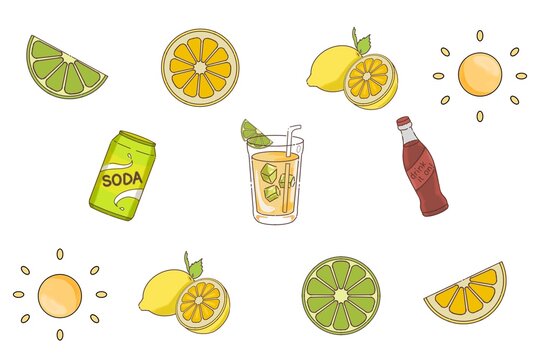 seamless pattern with lemon and lime