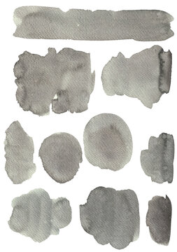 Set of vector brush strokes. Watercolor texture splatters. Grunge rectangle text boxes. Frames for text or quote.	
