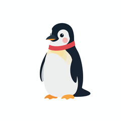Obraz premium Adorable Penguin Wearing Red Scarf
