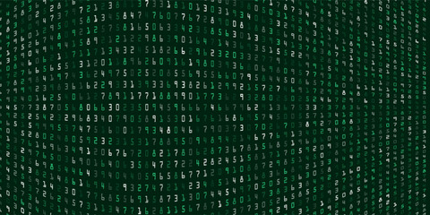 Abstract Matrix Background. Binary Computer Code. Coding or Hacker concept. Vector Illustration.