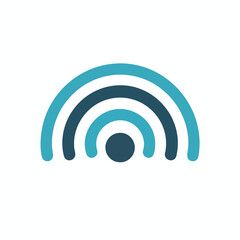 Stylized Wi Fi Symbol with Gradient Arches