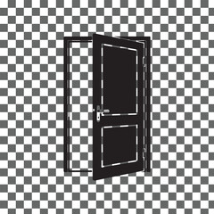 a black door with a transparent background, png