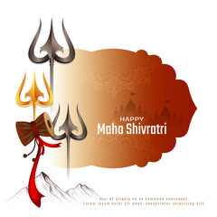 Happy Maha Shivratri religious Indian festival card