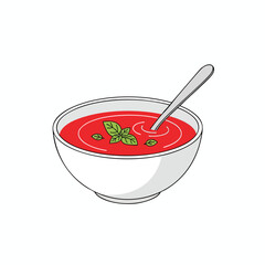 Vibrant Red Soup with Fresh Herbs