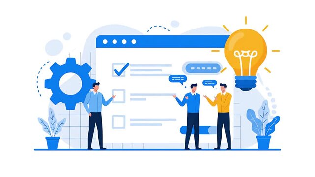 business teamwork with to do list illustration animated video
