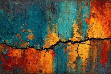 Vibrant Hues of Blue and Rust Revealing Nature's Masterpiece Generative AI