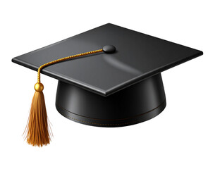 Mortarboard Hat Seen from Below, Dramatic Perspective, Education Symbol, Isolated