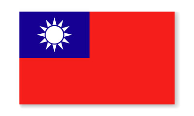 Taiwan national flag in flat style. Vector flat background. © Julia Anisimova