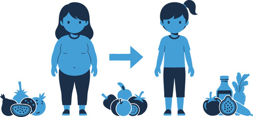 Woman achieving weight loss through healthy eating and fitness