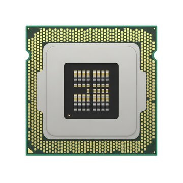 Close-up view of an intel core i7 processor with visible pins and circuitry.