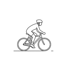 Naklejka premium Male cyclist riding bicycle, icon on transparent background