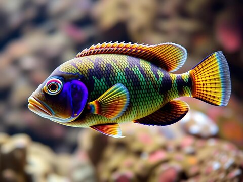 Giant cichlid, Frontosa, a jewel of Lake Tanganyika's depths, Cyphotilapia frontosa,  giant fish