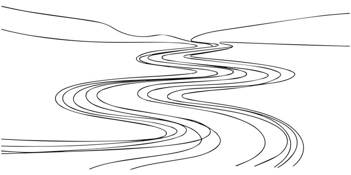 Single continuous line drawing of a scenic karst mountain landscape Boat on a river in Guilin China in one line art style vector illustration