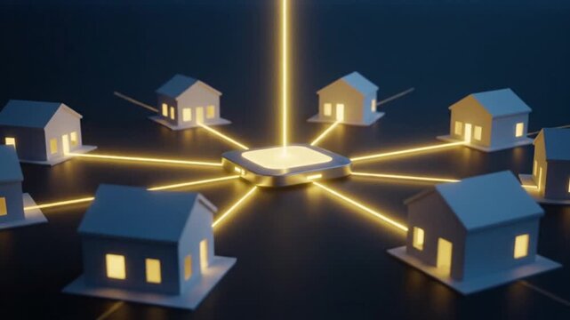 Decentralized Sci-Fi Animation of Microgrid Energy Flow to Smart Houses