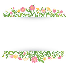 Background with spring flowers with empty space for text