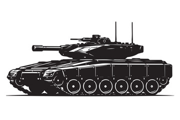Infantry Support Tank Silhouette Side View Compact Design