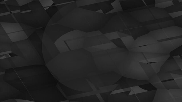 Abstract Geometric Shapes Moving in Dark Grey Background Animation