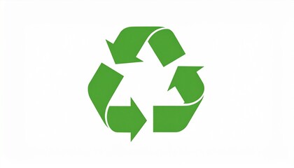 Fototapeta premium Green recycling arrows icon isolated on white background eco sustainability symbol