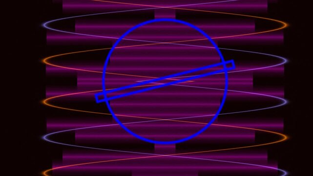 Abstract animation of a blue circle with lines and rings.