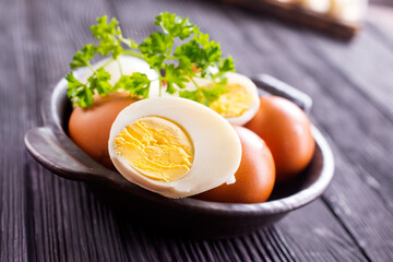 boiled egg on a plate