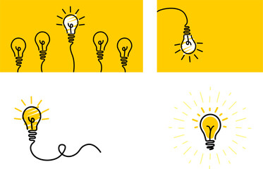 light bulb. the idea is business. abstract light bulb on a white background. create a cover or poster.