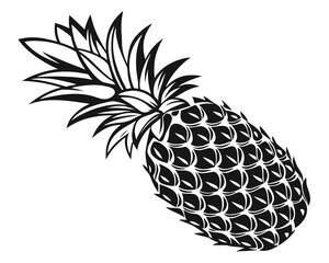 Obraz premium Pineapple silhouette vector illustration isolated on white background