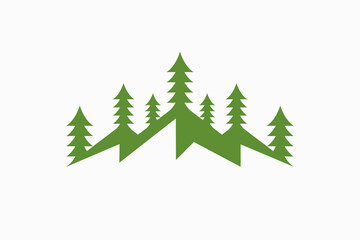Fototapeta premium Mountain With Pine Tree Vector Logo Premium 