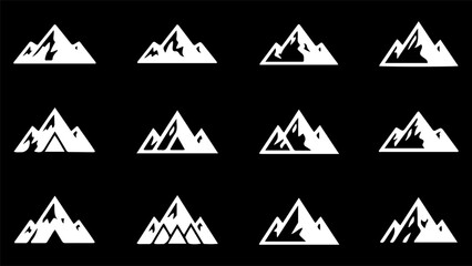 Modern Mountain Logo Set for Hiking and Travel Brands