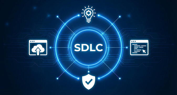 SDLC Software Development Lifecycle concept. Business technology, internet and network concept. motion graphics..new concept sdlc