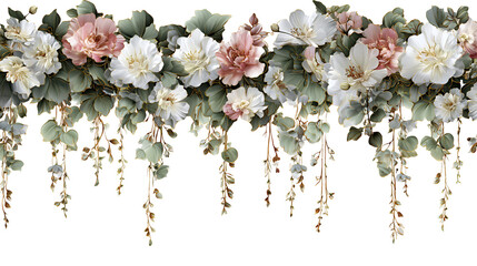 Cascading Floral Arrangement with Pink and White Flowers