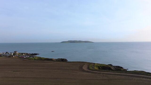 4K cinematic drone footage capturing Lambay Island County in Ireland_10
