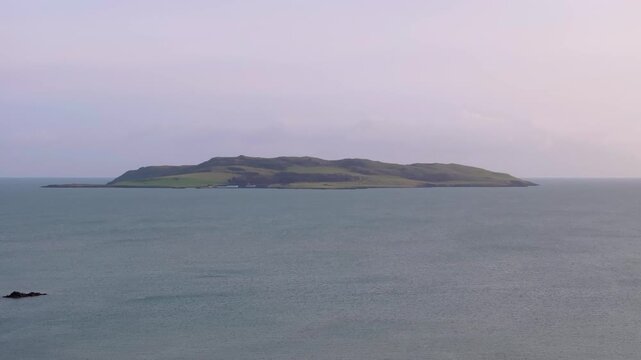 4K cinematic drone footage capturing Lambay Island County in Ireland_11