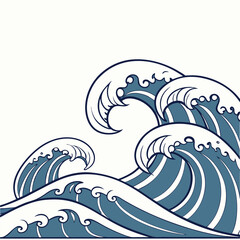 Waves pattern with white background. 