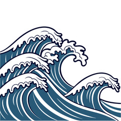 Waves pattern with white background. 