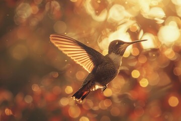 Obraz premium Hummingbird flying animal beak.