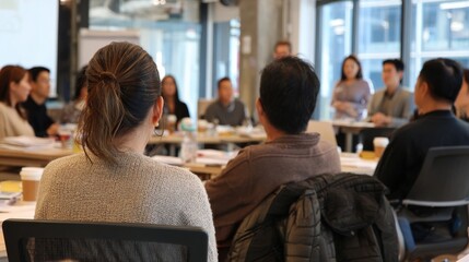 Fototapeta premium Collaborative business meeting in modern office space,Gender Equality Month