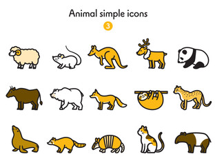 Fototapeta premium シンプルアイコン集 動物全身3