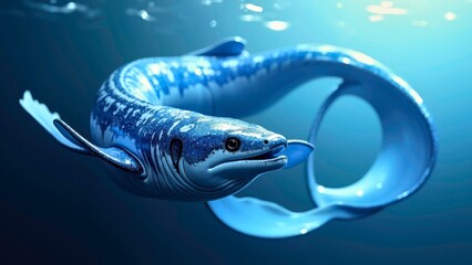 Close up image of deep-sea organisms in the coiled body of the bent sea dragon