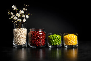 celebrating World Pulses Day on February 10, featuring a circular frame of mixed pulses and legumes including lentils, chickpeas, beans, and peas scattered on a soft pastel background. Natural texture