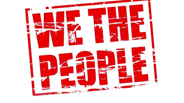 Animation We the people, red rubber stamp