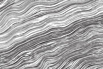 Abstract Black and White Wavy Line Wood Grain Texture