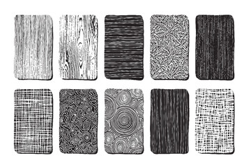 Abstract Black and White Hand-Drawn Texture Pattern Collection
