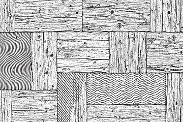 Black and White Patchwork Wooden Plank Texture Background