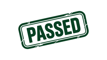 A green stamp icon with the word PASSED in a bold, modern design