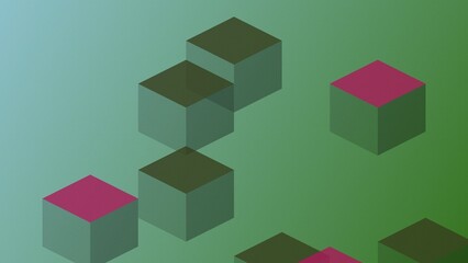 Obraz premium Isometric Cubes Abstract Geometric Digital Background Texture