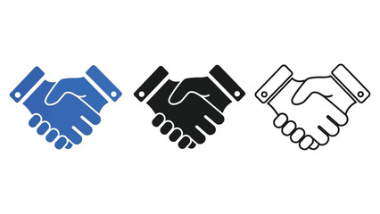 Obraz premium Handshake icons in various colors and styles for business and partnership graphics