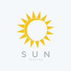 Fototapeta premium Sun logo with yellow rays